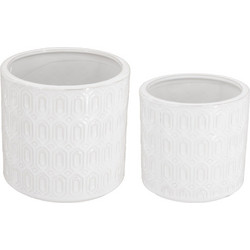 Artekko Planter Κασπώ Λευκό 18x18x17cm 2τμχ