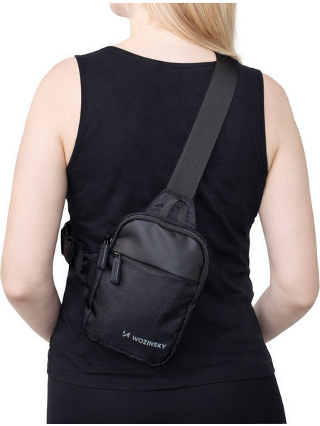 Wozinsky Unisex Mini Shoulder Bag Waterproof Dual-Compartment For Phone - Black - (WMS-W1)