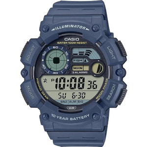 Casio Ψηφιακό Ανδρικό Ρολόι Χρονογράφος με Μπλε Καουτσούκ Λουράκι WS-1500H-2AVEF