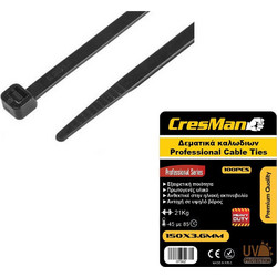 Δεματικό καλωδίων 3.6X300mm Cresman μαύρο 100 τεμάχια