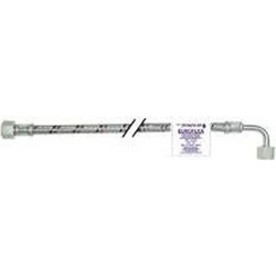 Σπιράλ Σύνδεσης EUROFLEX Acciaio Θηλ. - Θηλ. 1/4'' x 1/4'' Inox Γωνία 80cm για Καυστήρες (30-0293)