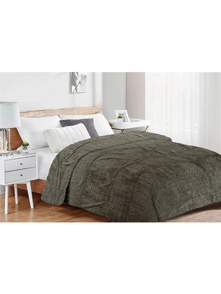 DIMcol Κουβέρτα Coral Fleece Jacquard Brick 07 160X220 Olive 100% Polyester