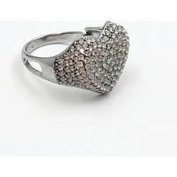 Diamonds heart silver ring