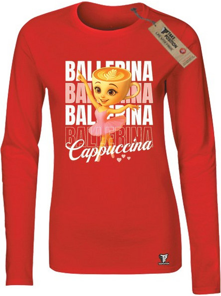 Γυναικεία Μακρυμάνικη Μπλούζα Ballerina Cappuccina Takeposition - Κόκκινο, 100% Βαμβάκι
