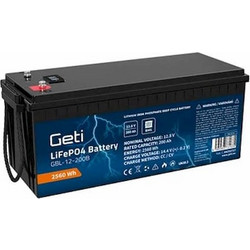 GETI μπαταρία με οθόνη και Bluetooth LiFePO4 12,8V 200Ah GBL-12-200B