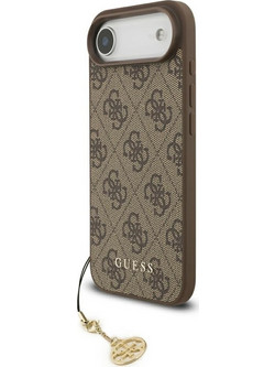 Guess 4G Charm Case Θήκη Δερματίνης με Κρεμαστό Στολίδι για iPhone 17 Air Καφέ