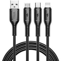 Wiwu Data Regular USB to Lightning / Type-C / micro USB Cable 3.1A Μαύρο 1m