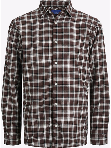 JACK&JONES JORJOSHUA FLANNEL CHECK SHIRT LS JNR 12260996-Deep MahoganyCHECKS Multi