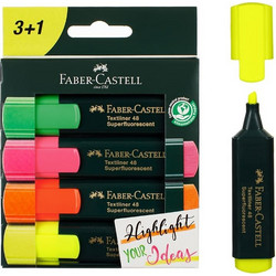 Μαρκαδόροι Υπογράμμισης Faber Castell - 4 τμχ