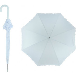 Rain A-938 White, Ομπρέλα Αυτόματη, Μπαστούνι, Νυφική με Βολάν, Λευκό