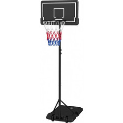 SPORTNOW Σταντ Μπάσκετ, ρυθμιζόμενο ύψος, φορητό, γεμιζόμενο, ανθεκτική πλάτη, ύψος καλαθιού 1,82 - 2,13 m, Μαύρο
