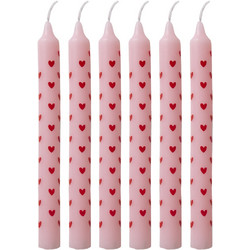 Rice - Candles with Heart Print - Red - Small