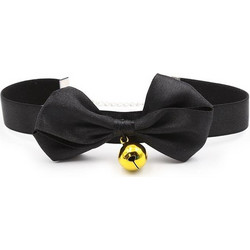 LateToBed Collar with Bow Bell 36cm Black