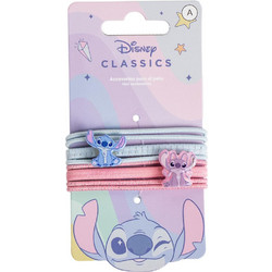 Λαστιχάκια μαλλιών λεπτά Stitch & Angel (8 τεμ)