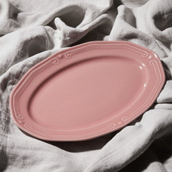 ESTIA ΠΙΑΤΕΛΑ ΟΒΑΛ ATHENEE ΠΟΡΣΕΛΑΝΙΝΗ ΑΝΑΓΛΥΦΗ 25cm ROSE