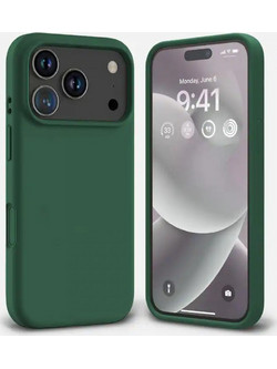 Θήκη Rubber Ενισχυμένης Σιλικόνης για iPhone 17 Pro Σκούρο Πράσινο