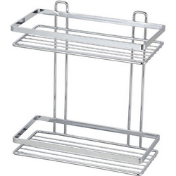Estia Εταζέρα elegant μεταλλική ίσια 2 θέσεων 27x25x12.5cm Χρωμίου