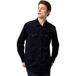 Wrangler Ανδρικό Πουκάμισο Βαμβακερό Μακρυμάνικο Κανονική Γραμμή Μαύρο 112371429