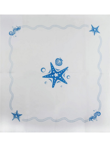 Τραπεζομάντηλο Λευκό Θάλασσα (Navy) 1x1,3
