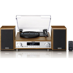 Lenco MC-160 Πικάπ με Ηχεία & Προενίσχυση Bluetooth Brown