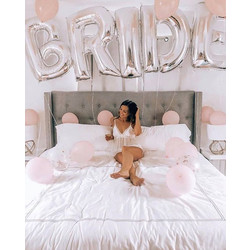 Τεράστια ασημί μπαλόνια Bride (5 τεμ)