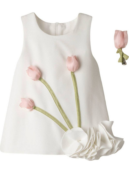 ΒΡΕΦΙΚΟ ΦΟΡΕΜΑ EBITA PINK TULIPS - ΛΕΥΚΟ