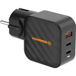 Φορτιστής Ταξιδίου Ταχείας Φόρτισης Hammer RapidCharge Duo με Τριπλή Έξοδο USB A & 2xUSB C PD 65W Μαύρο N69485