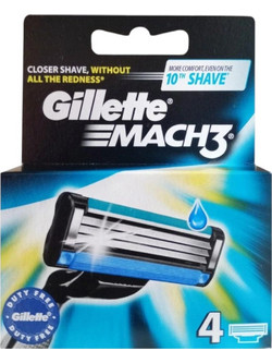 Gillette Mach3 Ξυραφάκι με Ανταλλακτικές Κεφαλές με 3 Λεπίδες & Λιπαντική Ταινία 4τμχ