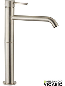 Μπαταρία Νιπτήρα Υψηλή με Βαλβίδα Clic-Clac industrial Vicario Inox