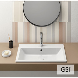 GSI Kube-X Ένθετος Νιπτήρας Μπάνιου Πορσελάνης 70x46cm Λευκός 9437-300