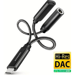 Axagon Μετατροπέας USB-C male σε USB-C / 3.5mm female 1τμχ ZUUS-725