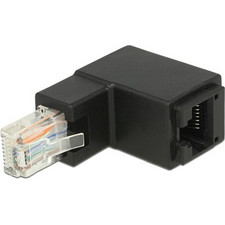 DELOCK αντάπτορας RJ45 86424, CAT 6 UTP, γωνιακός 90 μαύρος