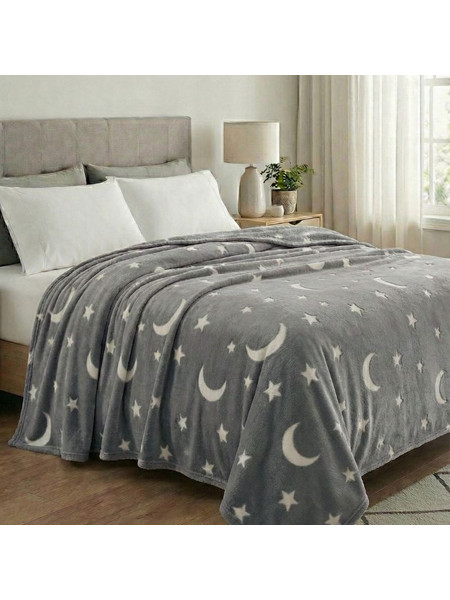 Παιδική Κουβέρτα Φωσφοριζέ 200x220cm Γκρι GR152