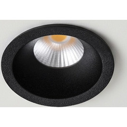 DOT KLV-101-0299 Χωνευτό Φωτιστικό Downlight Σποτ LED 5W 625lm 38 AC 220-240V IP20 Θερμό Λευκό 2700K - Bridgelux COB Chip & TUV SUD Driver - Μαύρο Ματ - Μ4 x Π4 x Υ5.9 / Q3.5