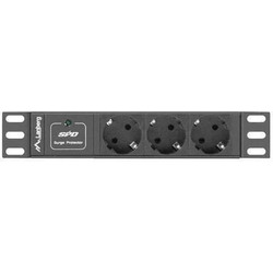 Lanberg Πολύπριζο Rack 1U 10A C14 3x Schuko PDU-03F-0200-IEC-BK 1τμχ