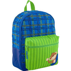Stephen Joseph Quilted Rucksacks Monkey Σχολική Τσάντα Πλάτης Νηπιαγωγείου Μπλε SJ113699