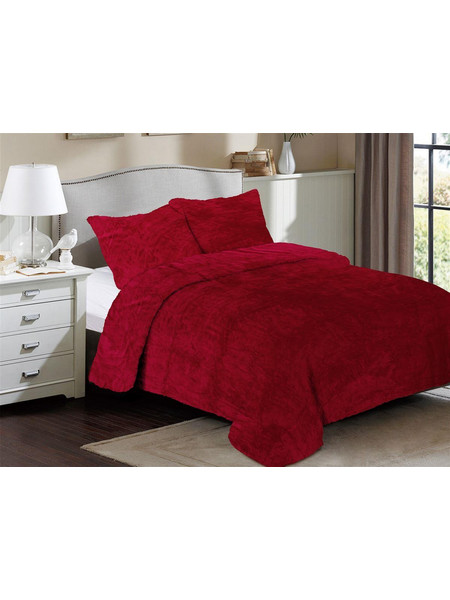 Κουβέρτα Coral Fleece Solid 04 160X220 Bordeaux 100% Polyester Dimcol