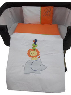 Beboulino Monkey Σετ Κούνιας White/Orange 3τμχ