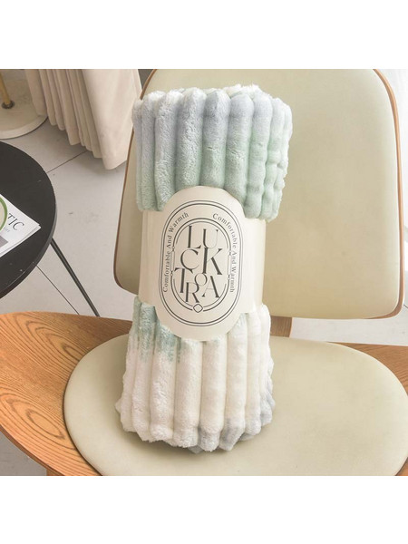 Το Μεγάλο Παζάρι Κουβέρτα Υπέρδιπλη 220x240 Super Soft Extra Βελουτέ Ριγέ Βεραμάν Εκρού (TMP-4677)