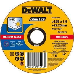 Dewalt DT43906 Δίσκος Ιnox Υψηλών Επιδόσεων 125 x 1.6 DT43906
