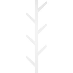 Estia Κρεμάστρα Τοίχου Bamboo Κάθετη 6 Θέσεων Με Πλακέ Γάντζους Λευκή
