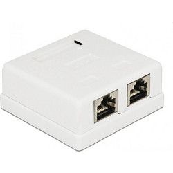 POWERTECH επιτοίχια πρίζα δικτύου RJ45 CAB-N130 2 θυρών Cat.6 UTP λευκή