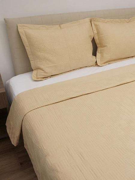 Sunshine Κουβερλί Percale κεντητό Cream Υπέρδιπλο (220x240) - Σετ κουβερλί κεντητό από ύφασμα 100% βαμβακερο περκάλι