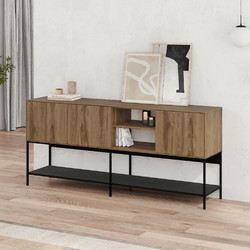 Μπουφές Amira Megapap Χρώμα Καρυδί ud - Black Wood 180x40x80εκ