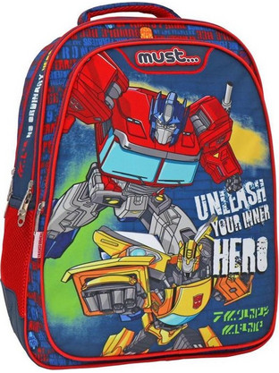 Must Transformers Unlease Your Inner Hero Σχολική Τσάντα Πλάτης Δημοτικού Μπλε Κόκκινη 483232