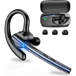 Techsuit - Ακουστικά Bluetooth Vocelis Pro (CB4) - Bluetooth 5.1, Σχεδιασμός με γάντζο, Μικρόφωνο ακύρωσης θορύβου, 500mAh - Μπλε