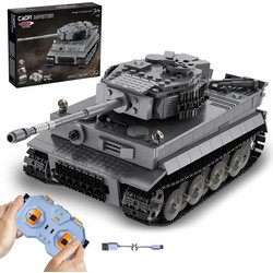 Jamara 402894 Cada Panzer Tiger 1:35 Σετ Δομικών Τετραγώνων 925 Κομμάτια Γκρι Τηλεχειριστό Δεξαμενή