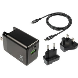 Xtorm Φορτιστής με Καλώδιο Lightning με Θύρα USB-A & USB-C Power Delivery & Quick Charge 3.0 Black XA022U