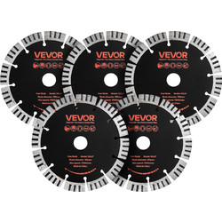 VEVOR Διαμαντοδίσκοι 160 mm 5 τμχ για Wall Chaser, Φ22,2 mm, για Ξηρή/Υγρή Κοπή HNTJDP160MM0CNCGN001V0