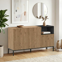 Μπουφές Cailin Megapap χρώμα sepet oak - black wood 140x41,8x80εκ